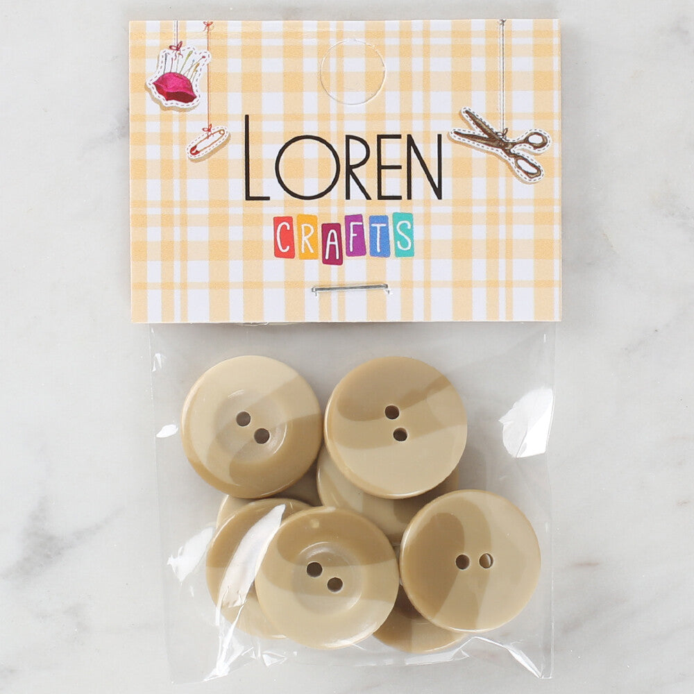 Loren Crafts 8'li Düğme Bej - 1119